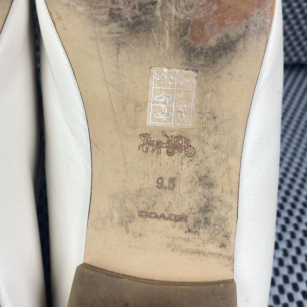 Coach Hanna Loafers Womens 9.5 B Cream Leather Slip On Shoes  Almond Toe Casual - Picture 12 of 12